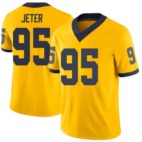 Donovan Jeter Michigan Wolverines Youth NCAA #95 Maize Limited Brand Jordan College Stitched Football Jersey UCH2654BI